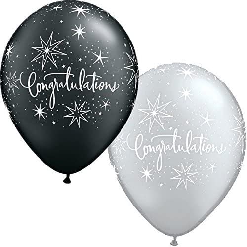 Congratulations Elegant 11"Balloons, Qualatex Latex Balloons
