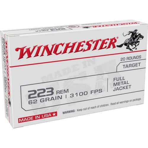 Winchester USA LC Rifle Ammunition .223 Rem 62 gr. FMJ 3100 fps 20/ct