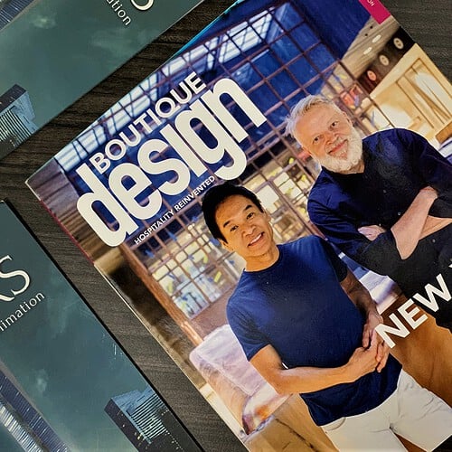 A picture of the Boutique Design magazine that featured Spotworks