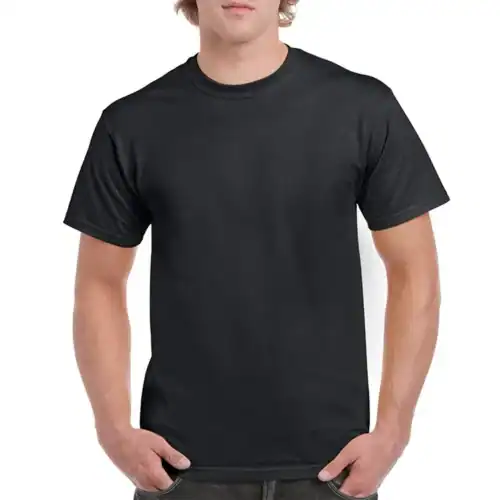 S. Designs Block T-shirt in Black, lifestyle front view