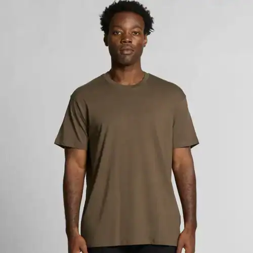 AS Colour Men Staple Organic T Shirt, Walnut, studio front view