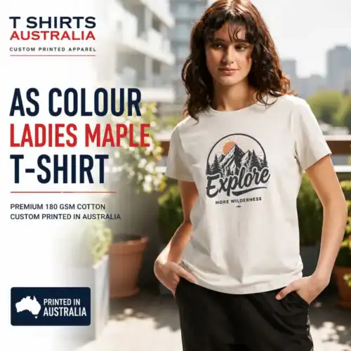 AS Colour Ladies Maple T-shirt with custom printing in Australia
