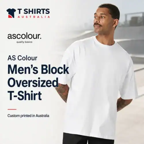 AS Colour Men's Block Oversized T-shirt with custom printing in Australia