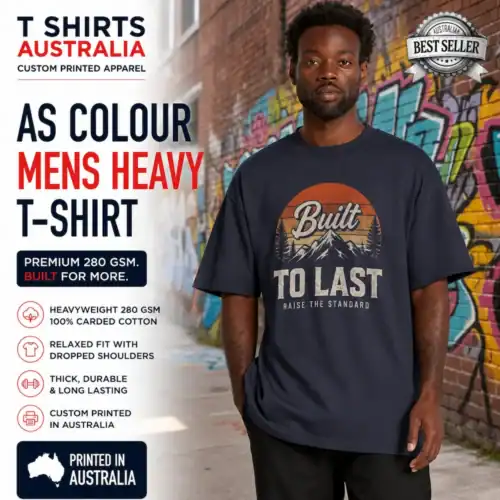 AS Colour Men's Heavy T-shirt with custom printing in Australia