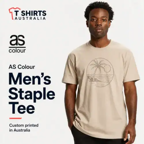 AS Colour men's Staple Tee with custom printing in Australia