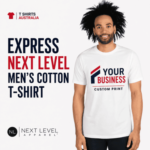 Express Next Level men's cotton custom T-shirt printing in Australia