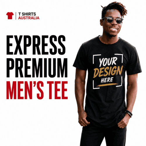 Express premium men's custom T-shirt printing in Australia
