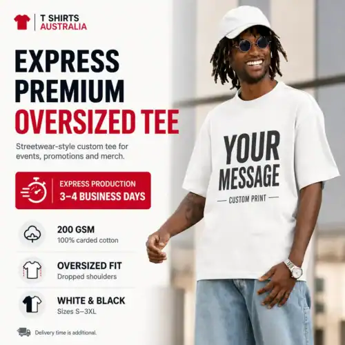 Express premium oversized custom T-shirt with Your Design front print