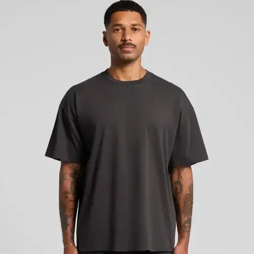 AS Colour Men's Classic Oversized T Shirt, Coal, studio front view
