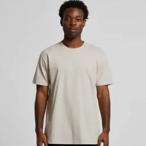 AS Colour Men's Staple T Shirt with custom print, Bone, front view