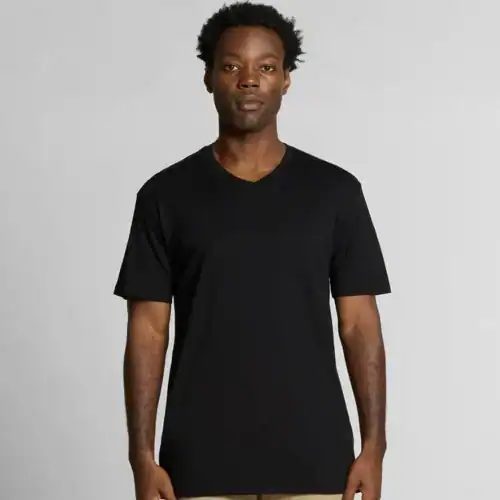 AS Colour Staple V Neck in Black, studio front view
