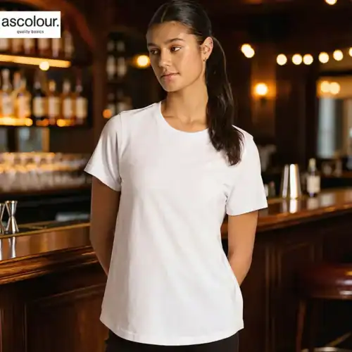 AS Colour Ladies Maple Curve T Shirt with custom print, White, main view