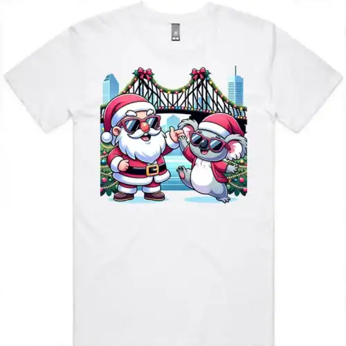 Men’s white Brisbane Christmas t-shirt alternate product image