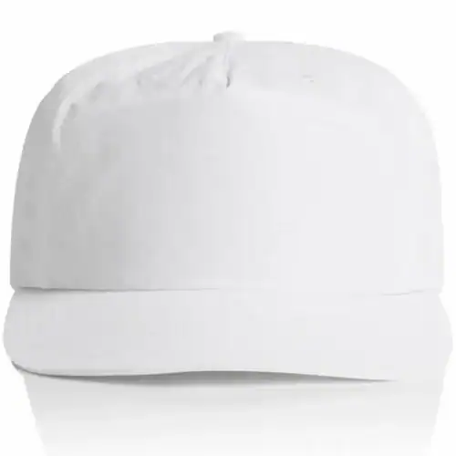 Front view of the White AS Colour Surf Cap 1114 showing the plain front panel and stitched peak