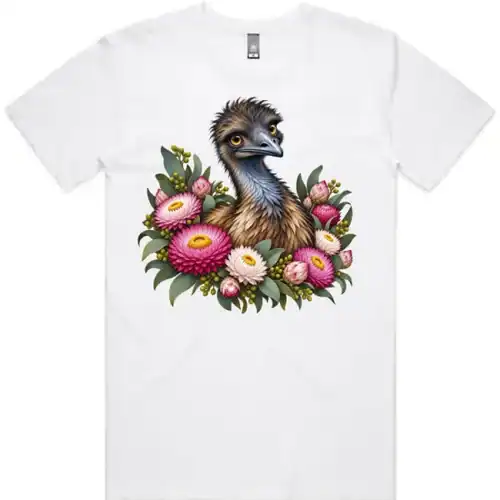 Elegant Emu with Everlasting Daisies