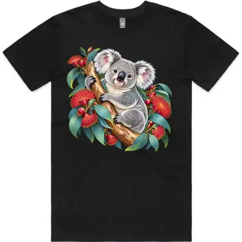 Koala in Coral Eucalyptus