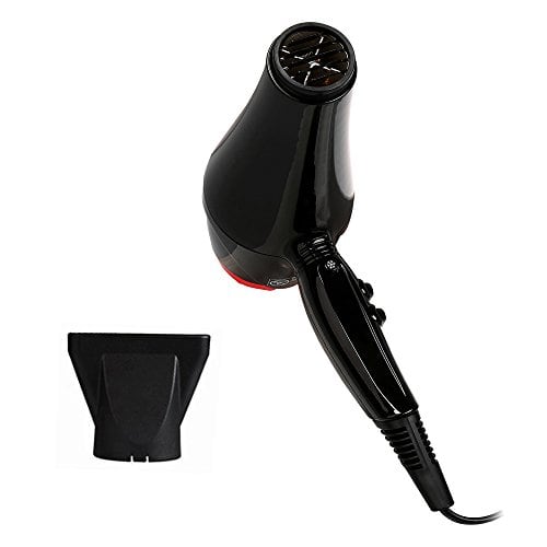 BERTA 1875W Negative Ions Ceramic Hair Blow Dryer with 2 Speed and 3 Heat Setting, Black - Image 7