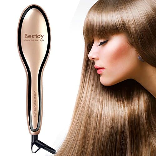 Bestidy Hair Straightener Ceramic Hair Detangler Auto Shut Off Protection LED Display & Push Button Temperature Change - Image 3