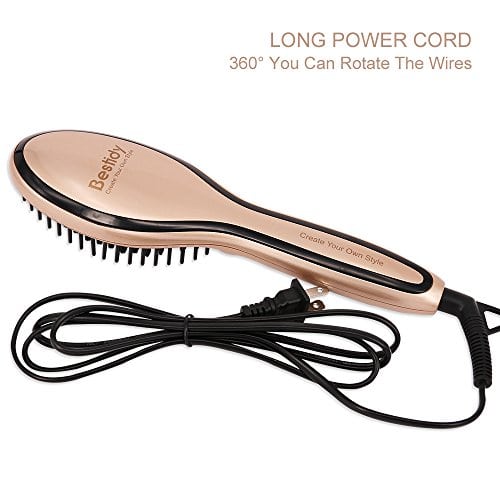 Bestidy Hair Straightener Ceramic Hair Detangler Auto Shut Off Protection LED Display & Push Button Temperature Change - Image 9