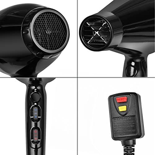 Kingstar Professional Hair Dryer Tourmaline Ionic Ceramic Blow Dryers 1875W, 2 Speed and 3 Heat Settings for Hair Styling - Image 5