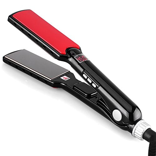 OSIR Professional Hair Straightener,1.5 Inch Wild Nano Titanium Flat Iron,Anti-Frizz with Digital Screen and Dual Voltage