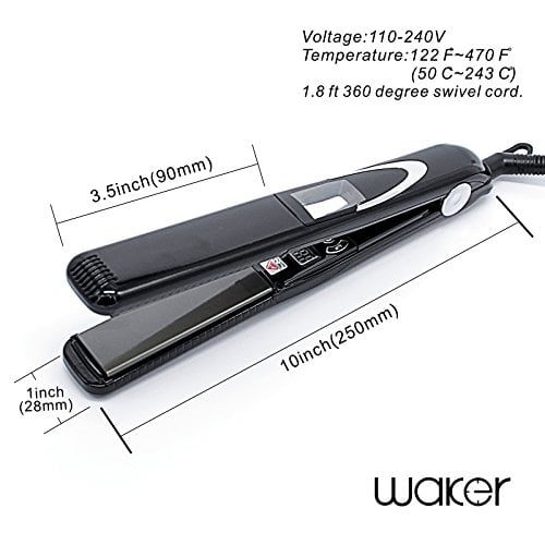 Waker Professional Tourmaline Vibration Ceramic Ionic Plates Flat Iron LCD Display Universal Voltage Hair Straightener - Image 3