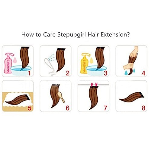 Stepupgirl 20 Inch Dark Blue to Grass Ombre Color Curly Full Head Synthetic Clip in Hair Extension with Souvenir Card - Image 4