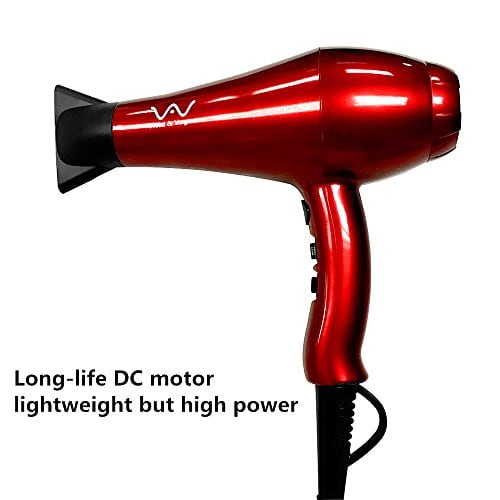 VAV 1875w Powerful Negative Ion, Ceramic Professional Far Infrared Blow Dryer 2 Speeds 3 Temperatures Cool Shot Button with Concentrator, Red (red) - Image 10