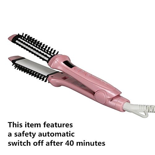 Vivid&Vogue 3 in 1 Hot Brush Hair Straightener & Curler Ceramic Dual Voltage 1.25inch. Professional VAV US Plug - Image 5
