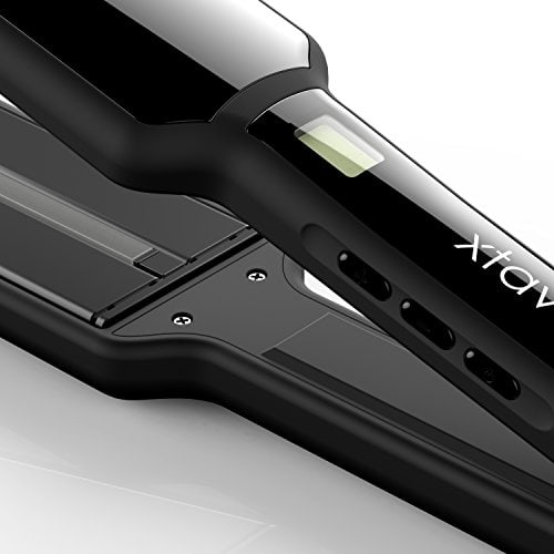 xtava Black Silk Straightener - Professional Flat Iron with Tourmaline Ceramic Plates with Advanced Dual-Plate Technology