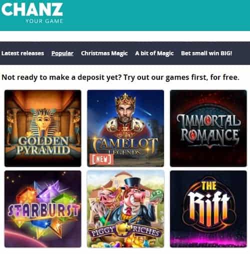 Chanz.com Online Casino Review