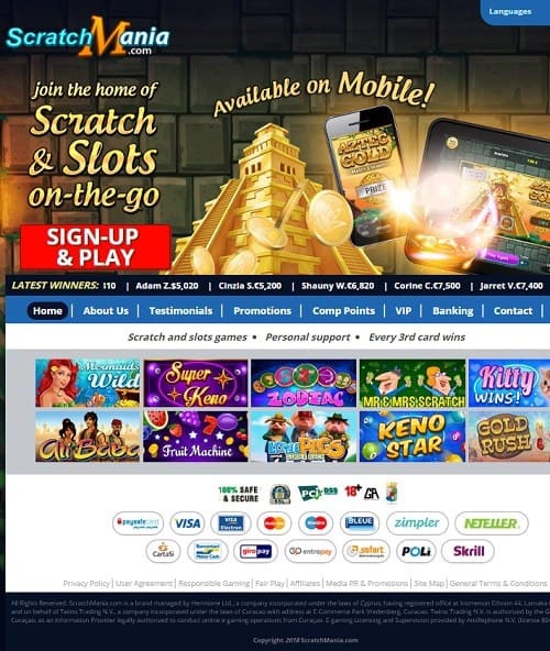 ScratchMania Casino review & rating