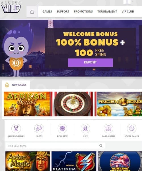 Crypto Wild Casino free spins bonus