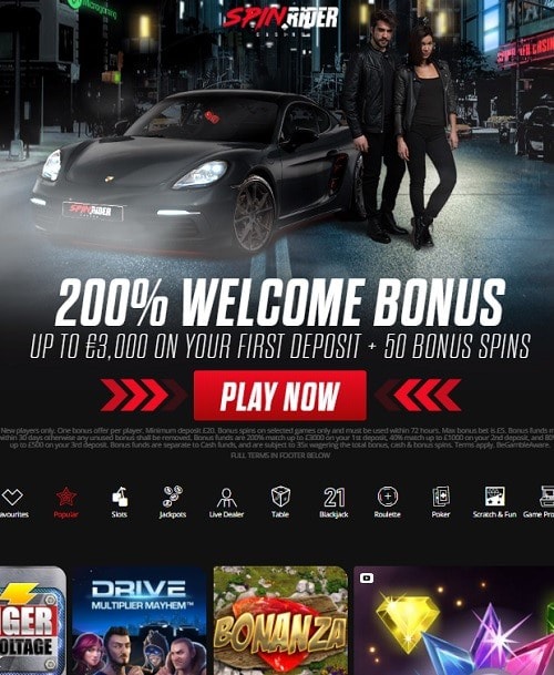 Spin Rider Casino free bonus money