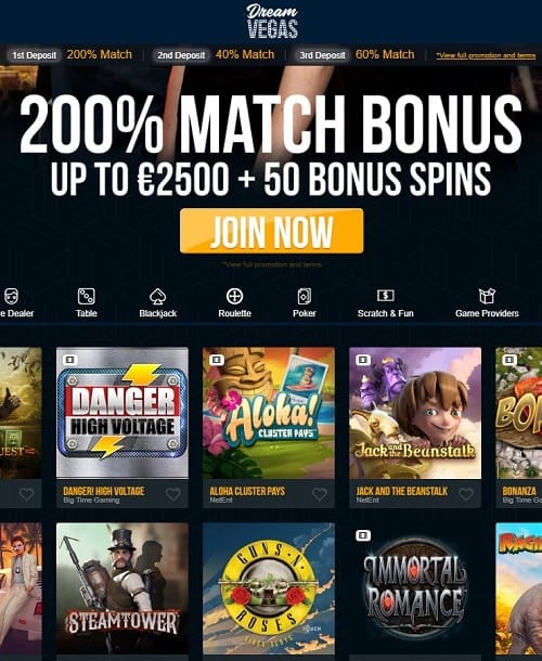 DreamVegas.com free spins casino