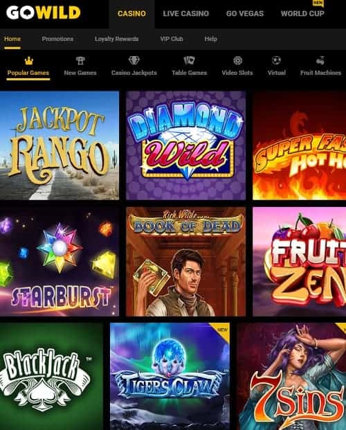 GoWild Casino Review | 50 free spins and $/€1033 welcome bonus