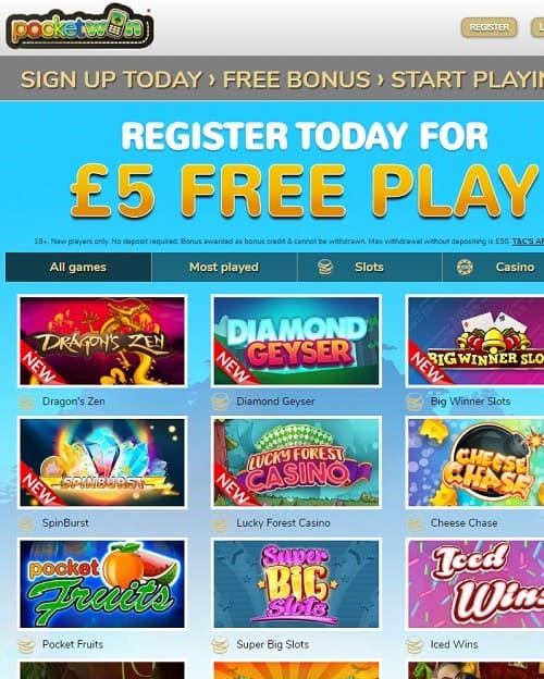 Pocket Win Casino Mobile Slots for UK