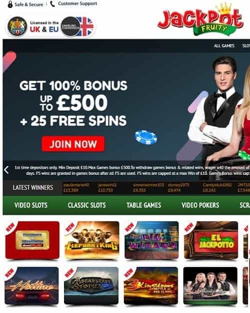 Jackpot Fruity Casino Free Spins