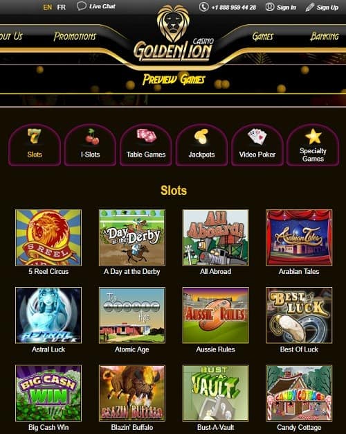 Golden Lion Casino free bonus codes