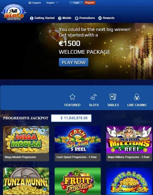 All Slots Casino 50 free spins exclusive welcome bonus