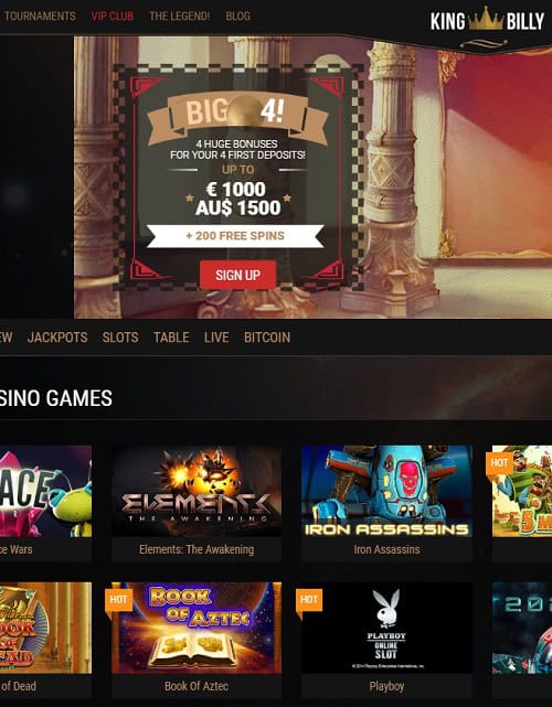 King Billy Online Casino BTC, EUR, USD, AUD