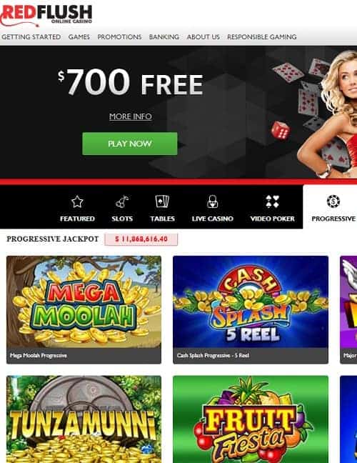 Red Flush 50 free spins & €700 welcome bonus