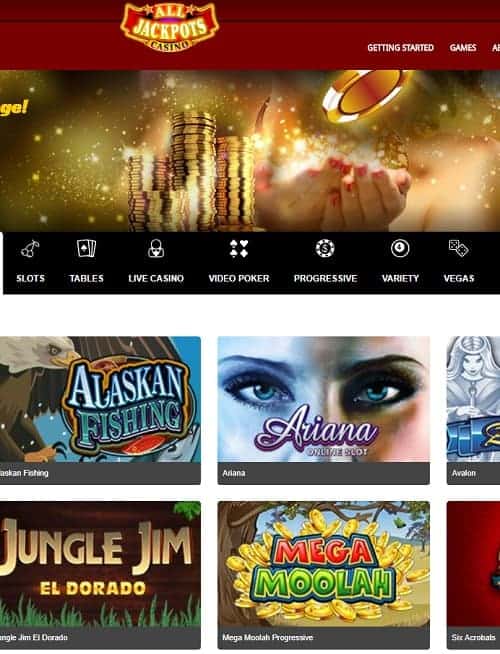 All Jackpots Online Casino free spins bonus