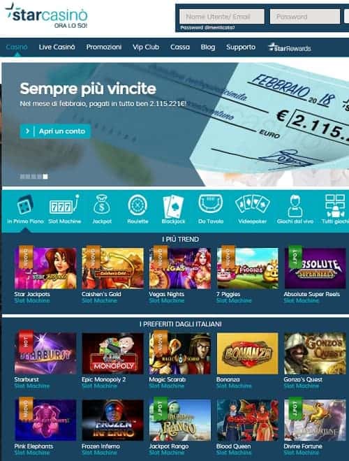 Star Casino Italy free spins