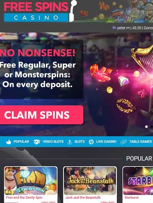 FreeSpinsCasino.com Review - exclusive welcome bonus