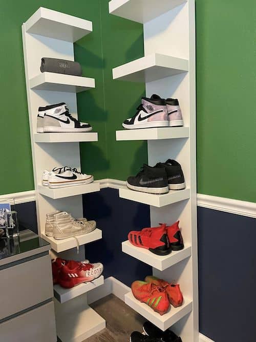 SLEEPING LAMB Long 2-Tier Shoe organizer for Closet, Stackable