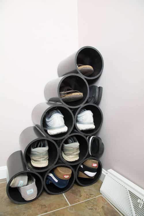 DIY grid shoe storage display — Caroline Burke | Burkatron