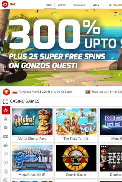 21Bet Casino Online