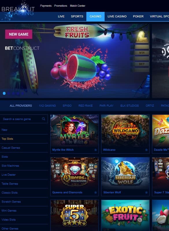 Breakout Gaming Casino Free Bonus