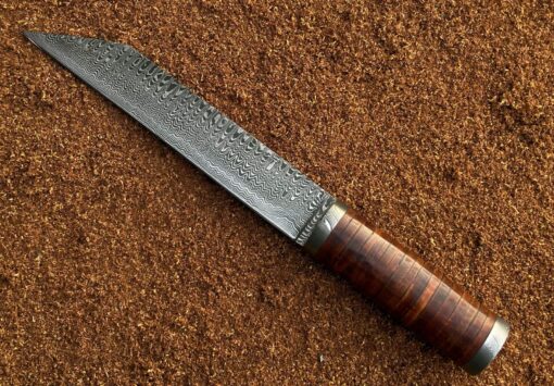 CUSTOM HANDMADE DAMASCUS STEEL HUNTING CROCODILE DUNDEE BOWIE KNIFE &SHEATH